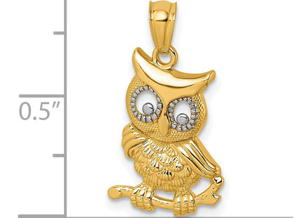 14k Yellow & Rhodium Pendants Style K10055 - Classique Jewelry Inc.