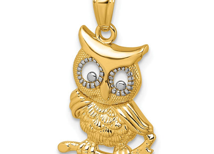 14k Yellow & Rhodium Pendants Style K10055 - Classique Jewelry Inc.