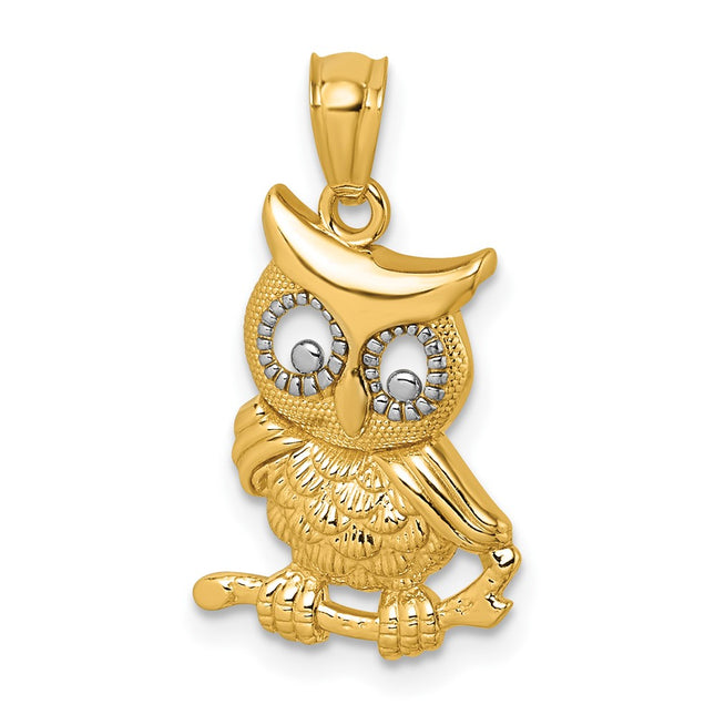 14k Yellow & Rhodium Pendants Style K10055 - Classique Jewelry Inc.
