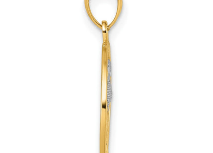14k Yellow & Rhodium Pendants Style K10056 - Classique Jewelry Inc.