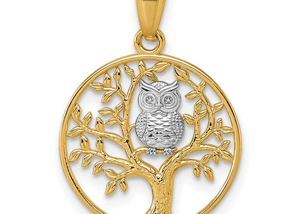 14k Yellow & Rhodium Pendants Style K10056 - Classique Jewelry Inc.