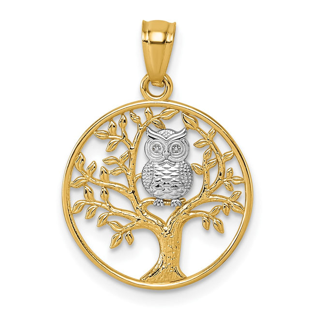 14k Yellow & Rhodium Pendants Style K10056 - Classique Jewelry Inc.