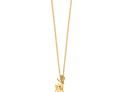 14k Polished 3-D Reindeer Charm