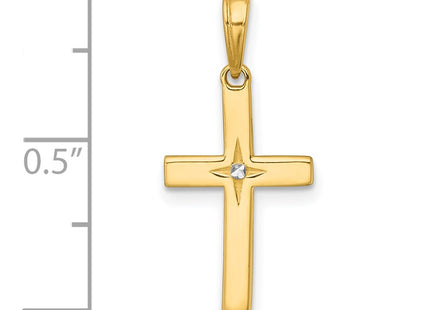 14K gold cross pendant, further view