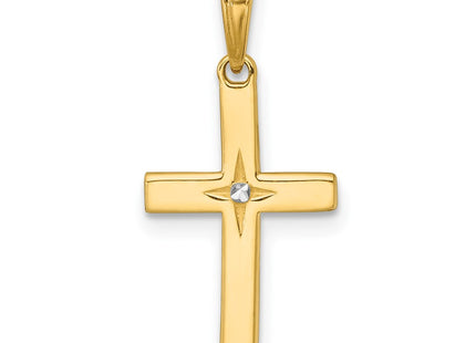 14K gold cross pendant