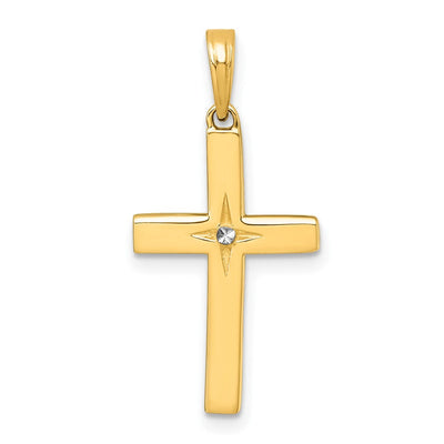 14K gold cross pendant