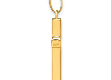 14k Polished Hollow Latin Cross Pendant, 32 x 15.5mm