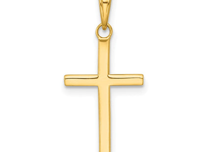 14K gold cross pendant, another view