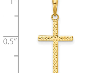 14K gold cross pendant, further view