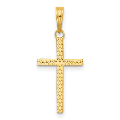 14K gold cross pendant