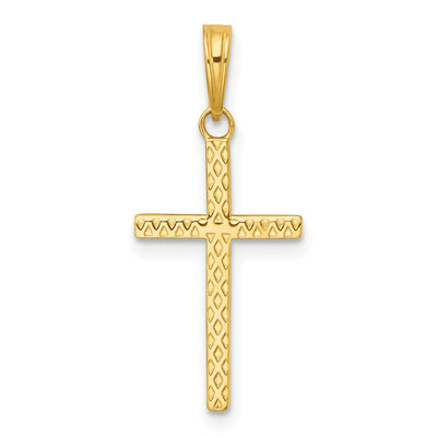 14K gold cross pendant