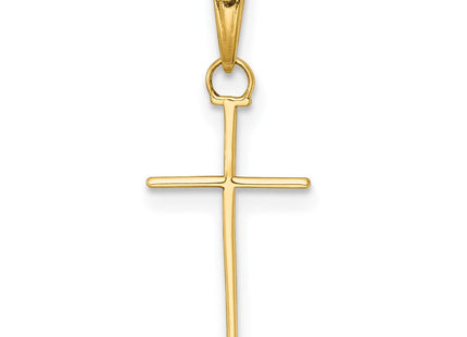14K 3-D and Polished Stick Cross Charm (Style K10074)
