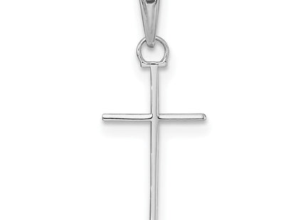 14K white gold cross charm, another view