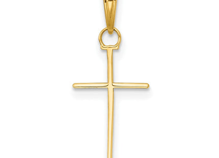 14K 3-D and Polished Stick Cross Charm (Style K10074)