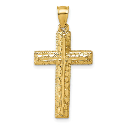 14K gold cross pendant