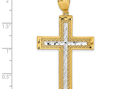 14k Yellow & Rhodium Pendants Style K10077 - Classique Jewelry Inc.