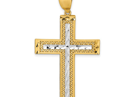 14k Yellow & Rhodium Pendants Style K10077 - Classique Jewelry Inc.