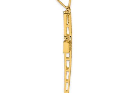 14k Polished Diamond-cut Fancy Latin Cross Pendant (Style K10080)