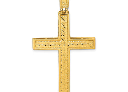 14k Polished Diamond-cut Fancy Latin Cross Pendant (Style K10080)