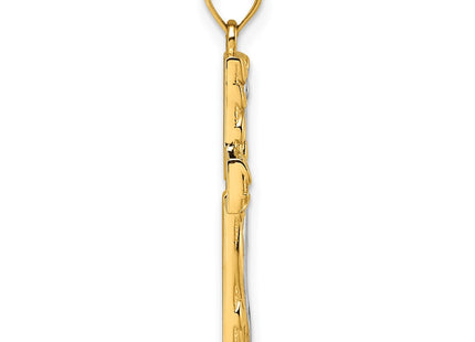 14k Yellow & Rhodium Pendants Style K10082 - Classique Jewelry Inc.