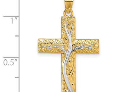 14k Yellow & Rhodium Pendants Style K10082 - Classique Jewelry Inc.