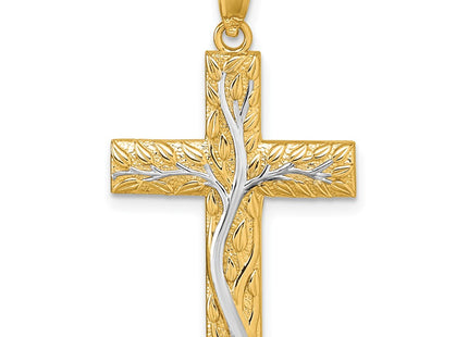 14k Yellow & Rhodium Pendants Style K10082 - Classique Jewelry Inc.