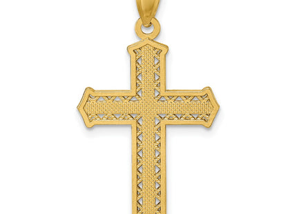 14K gold cross pendant, another view