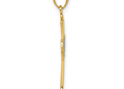 14k Yellow & Rhodium Pendants Style K10090 - Classique Jewelry Inc.
