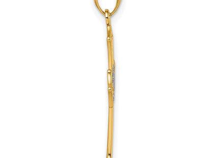 14K gold cross pendant, alternate view
