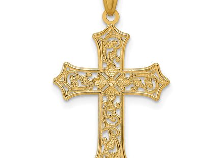 14K gold cross pendant, another view