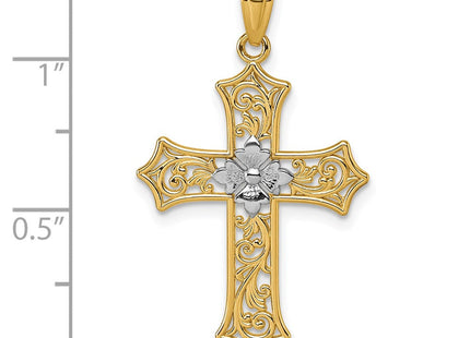 14K gold cross pendant, further view