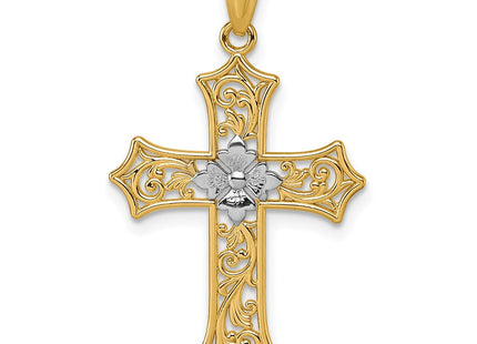 14K gold cross pendant