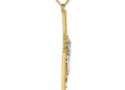14k Yellow & Rhodium Pendants Style K10095 - Classique Jewelry Inc.