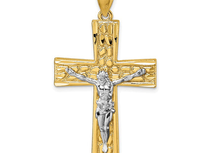 14k Yellow & Rhodium Pendants Style K10095 - Classique Jewelry Inc.