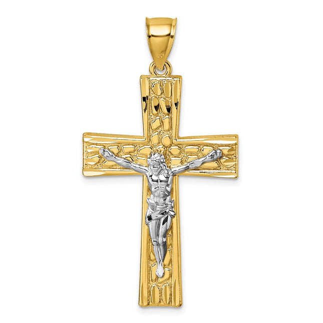 14k Yellow & Rhodium Pendants Style K10095 - Classique Jewelry Inc.