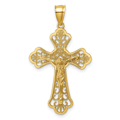 14K gold fleur de lis pendant