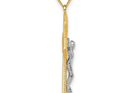 14K gold crucifix pendant, alternate view