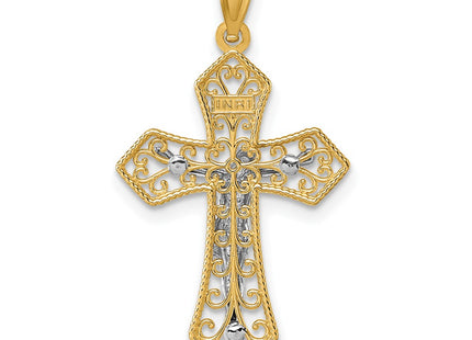 14K gold crucifix pendant, another view