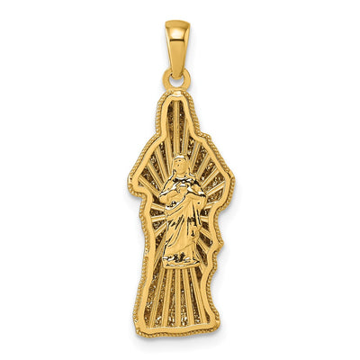 14K with Rose-tone Polished Sacred Heart of Jesus Pendant