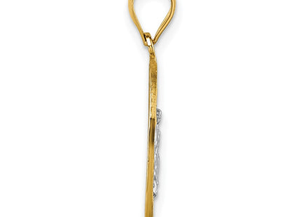 14k Yellow & Rhodium Pendants Style K10103 - Classique Jewelry Inc.