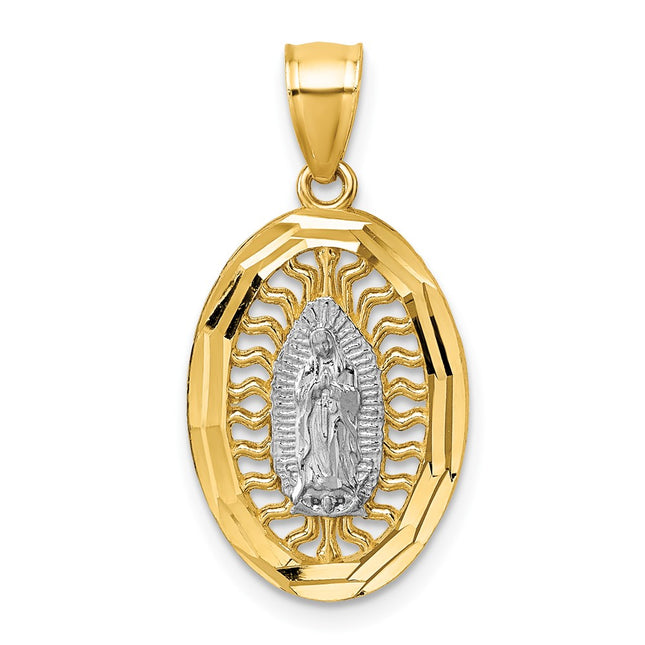 14k Yellow & Rhodium Pendants Style K10103 - Classique Jewelry Inc.