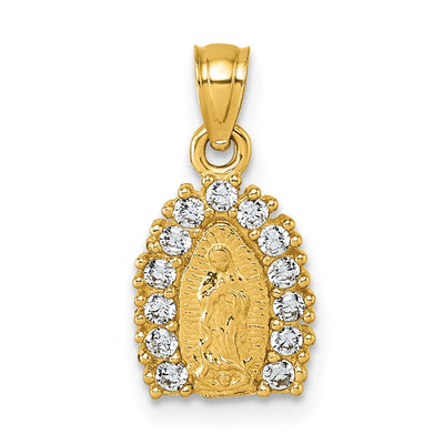 14K gold cubic zirconia pendant
