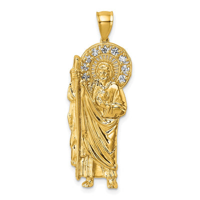 14K gold cubic zirconia pendant