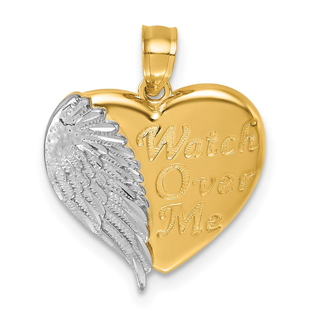 14k Yellow & Rhodium Pendants Style K10110 - Classique Jewelry Inc.