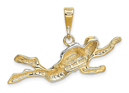 14k Yellow & Rhodium Pendants Style K1052 - Classique Jewelry Inc.