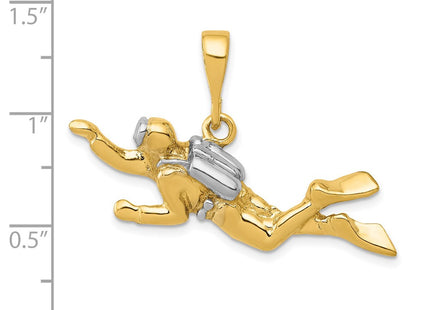 14k Yellow & Rhodium Pendants Style K1052 - Classique Jewelry Inc.
