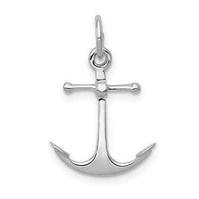 14K white gold anchor charm