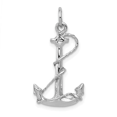 14K white gold anchor charm