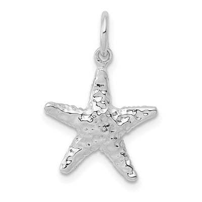 14K white gold starfish pendant
