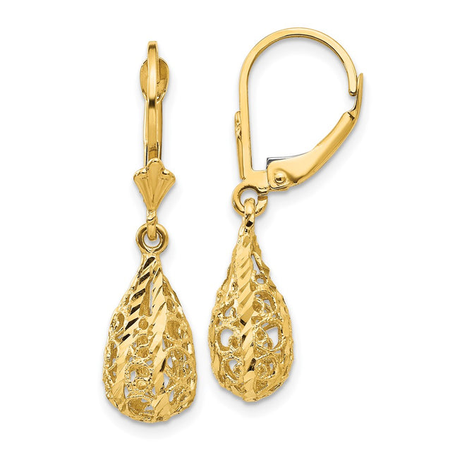 14k Yellow Gold Earrings Style K116 - Classique Jewelry Inc.